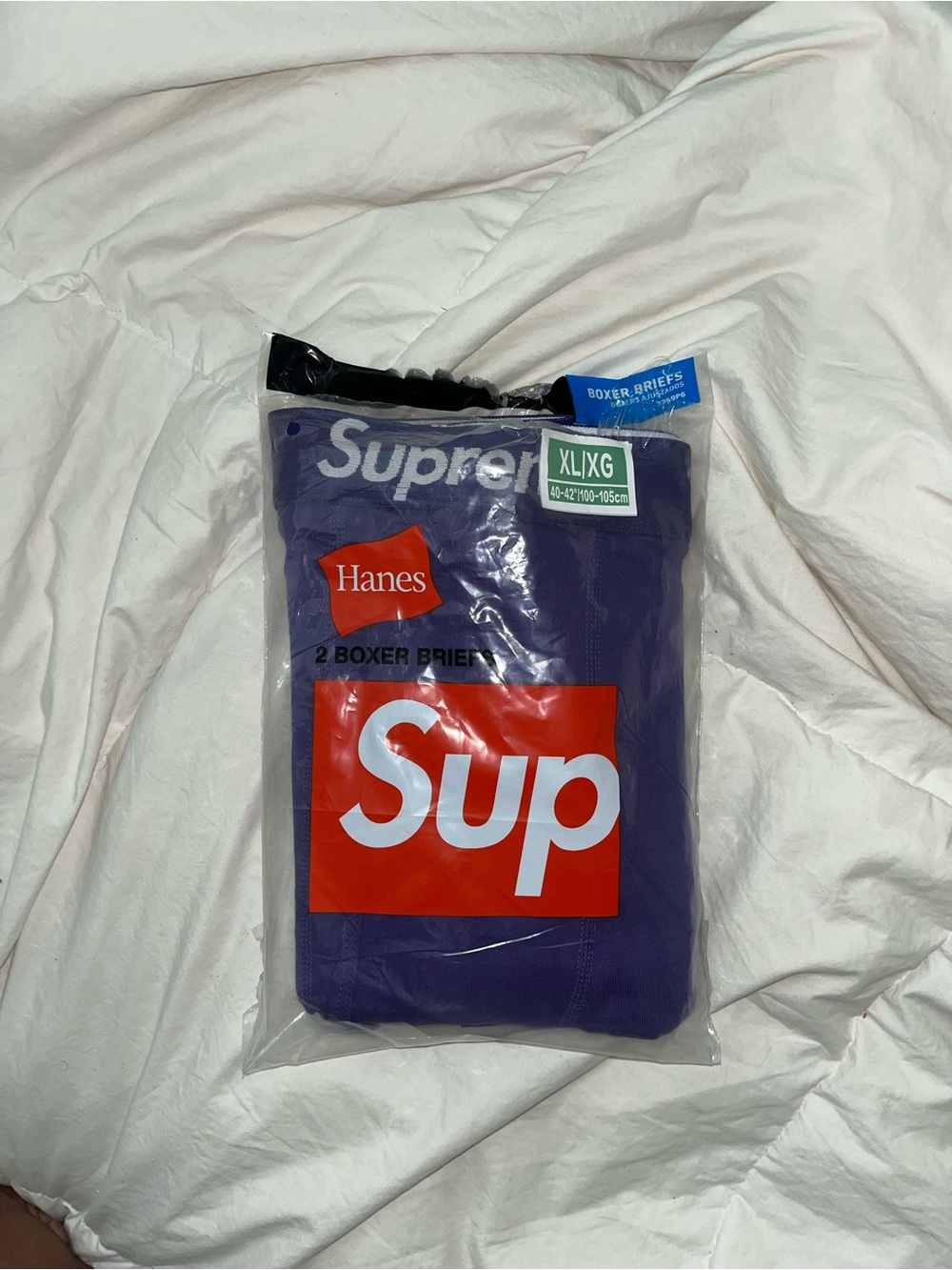 Hanes Supreme Purple Boxer Briefs - XL